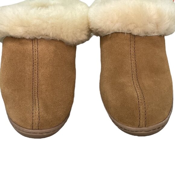 Minnetonka Sheepskin Mule Slippers - Tan suede leather - Women's‎ Size 5 - Picture 3 of 7